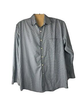 Copper Canyon Mens Button Down Shirt Blue Checkered XLT Cotton Blend Pre-Owned